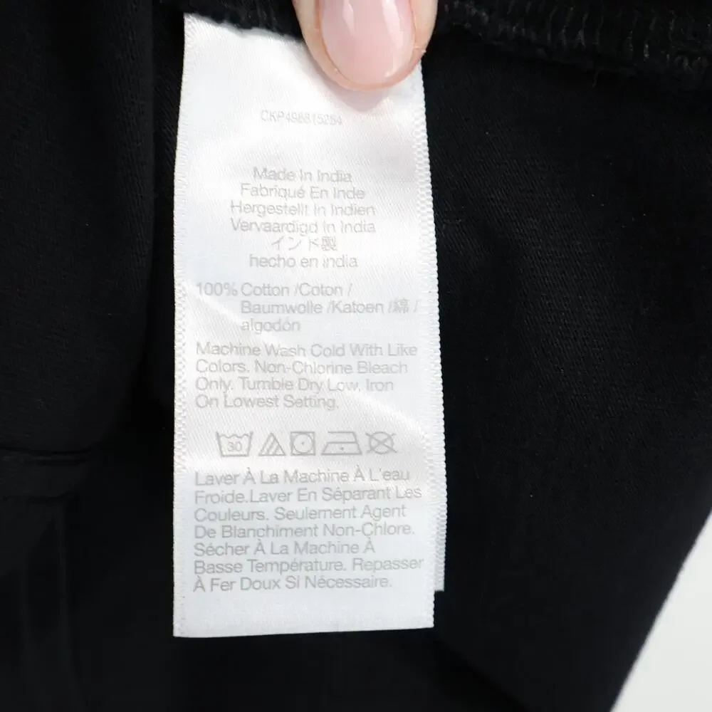 Madewell Puff Sleeve Cotton Tee Jet Black Size XS NWT